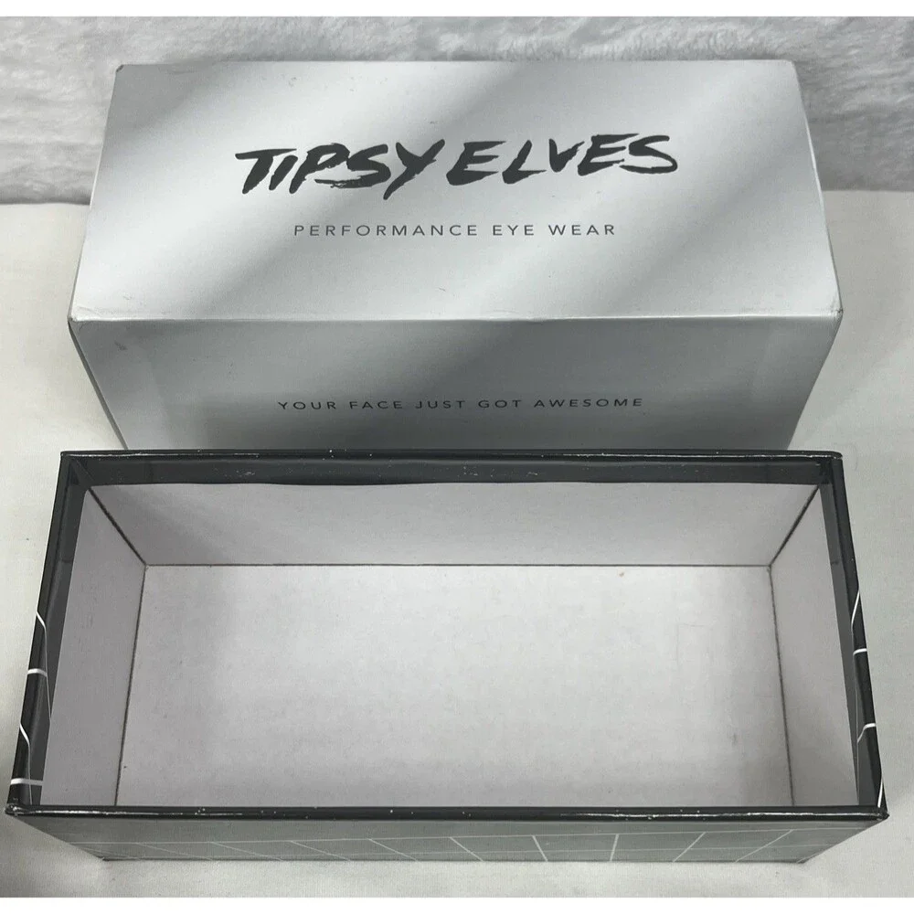 Tipsy Elves Performance Eye Wear Miami Ice Sunglasses White Orange with Case NEW